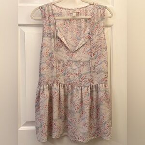 LOFT Multicolor Floral Sleeveless Blouse